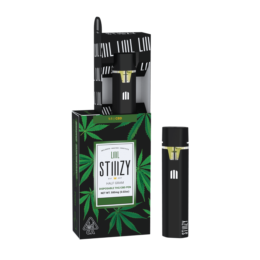 STIIIZY | AIO Vape | .5g | Distillate | LIIIL 1:1 CBD/THC | Juicy Melon