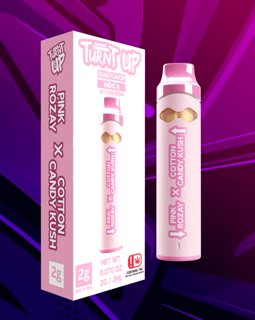 Turnt Up - 2g Disposable - Pink Rozay x Cotton Candy Kush ( Indica )