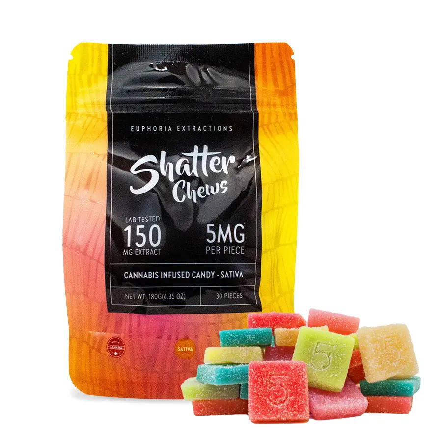 150mg Sativa Party Pack Shatter Chews by Euphoria Extractions (5mgx30)