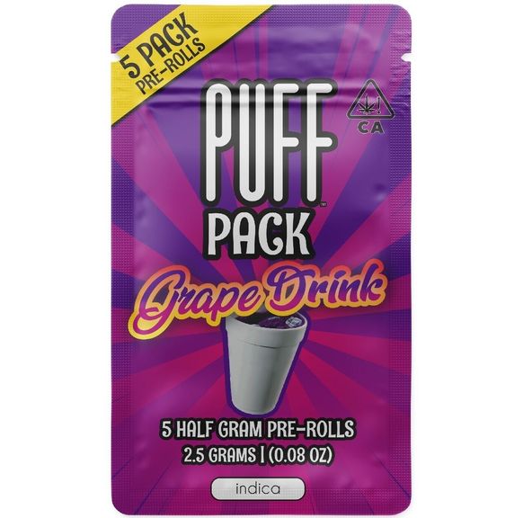 PUFF Pack - Grape Drink - hybrid - 5 pack pre-rolls - 2.5 gram