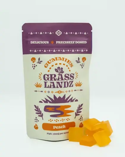 Grasslandz Peach Gummies - 100mg THC