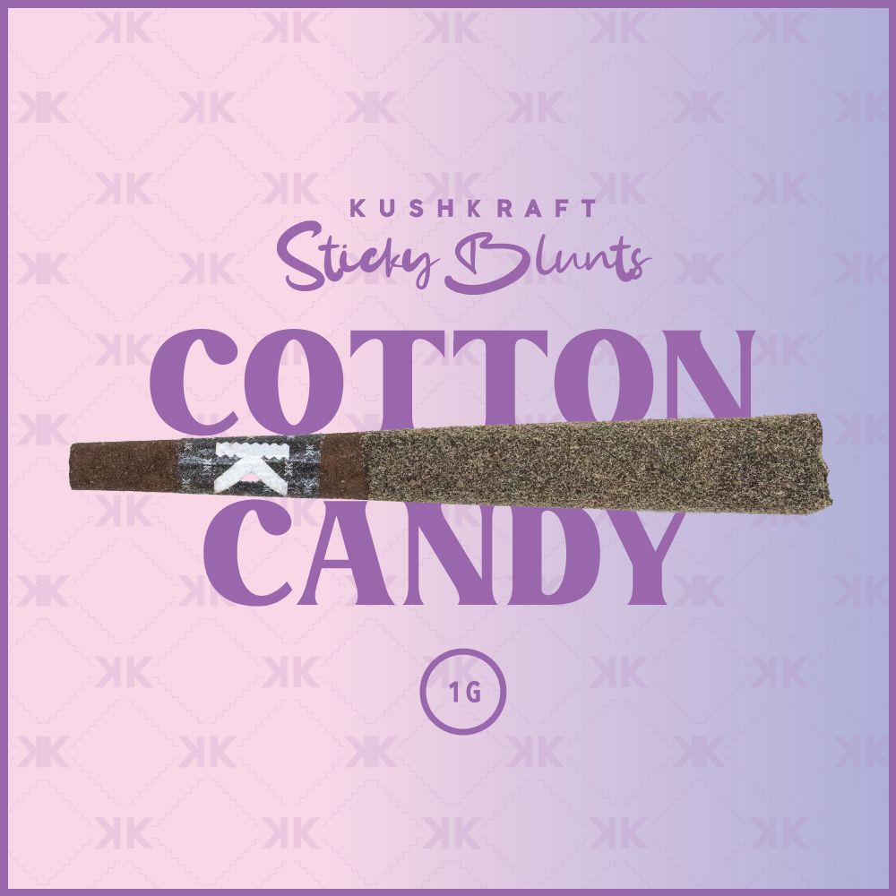 1 x 1g Shatter Infused Hybrid Blunt Sweet Blue Cotton Candy by KushKraft