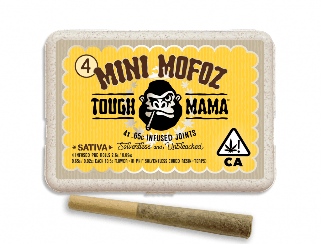 1. Tough Mama MiniMofoz 4pk x .65g Solventless Infused Pre Rolls - Malawi Gold (S)