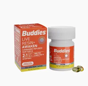Buddies Live Resin THCv Capsules Awaken 60pk 2:1