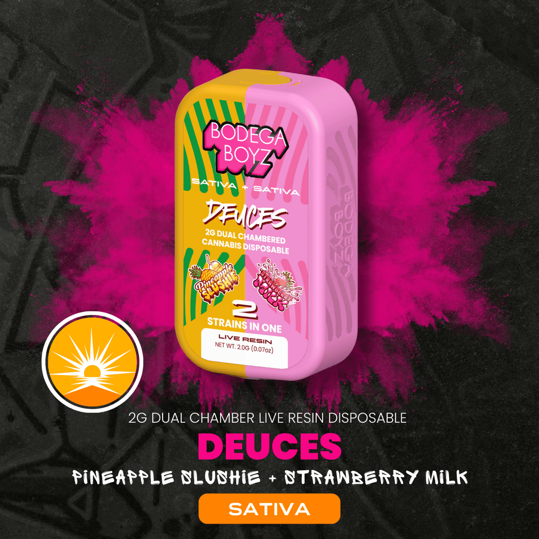 BODEGA BOYZ PINEAPPLE SLUSHIE/STRAWBERRY MILK DUAL DISPOSABLE 2G