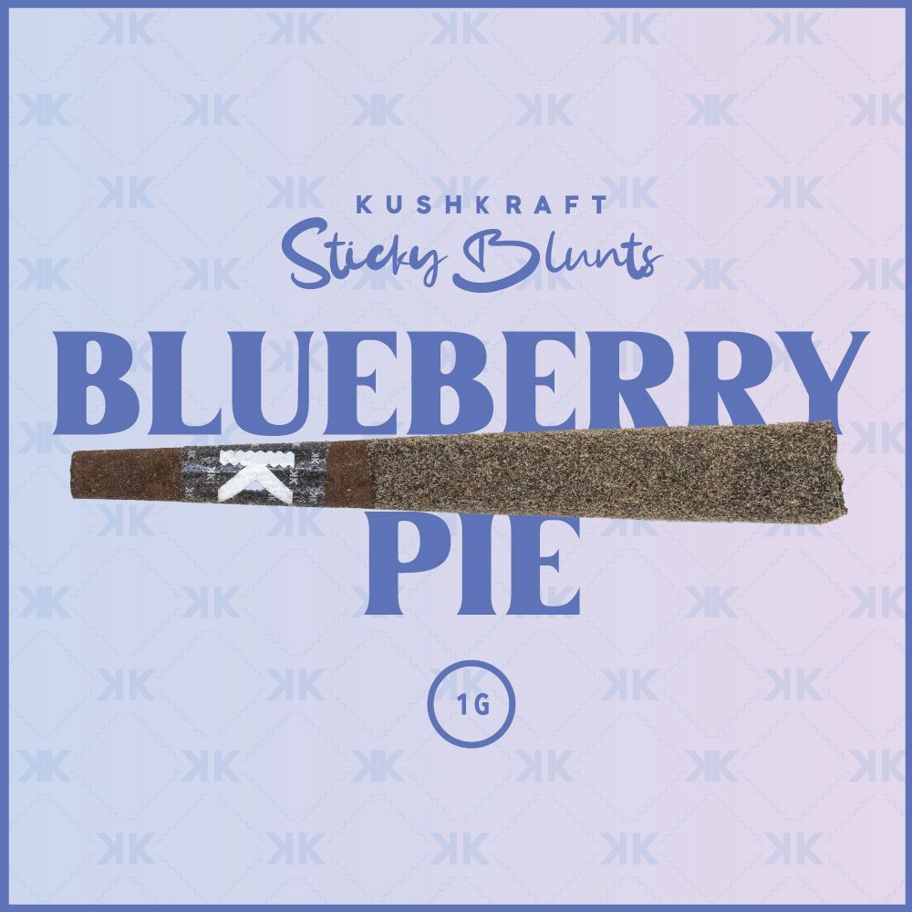 1 x 1g Shatter Infused Sativa Blunt Blueberry Pie by KushKraft