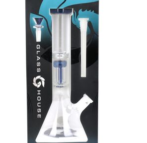 AFG Distribution- Glass House- Flathead Perc- Beaker Water Pipe- 12"- 14mm F