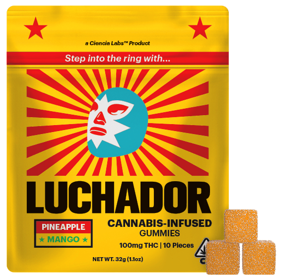 Luchador Gummies Pineapple Mango 100mg 10-Pack (10mg each)