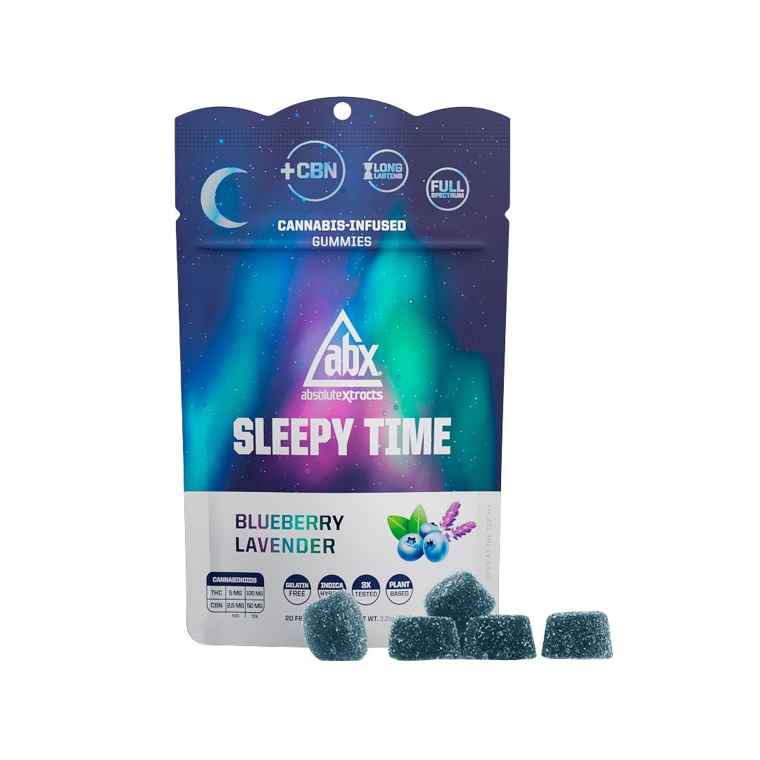 Absolute Xtracts Gummies Sleepytime Blueberry Lavender 100mg