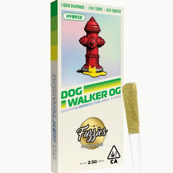 Fuzzies - Diamonds 5-Pack Infused Pre-Rolls - Dogwalker OG - Hybrid - 2.5 g