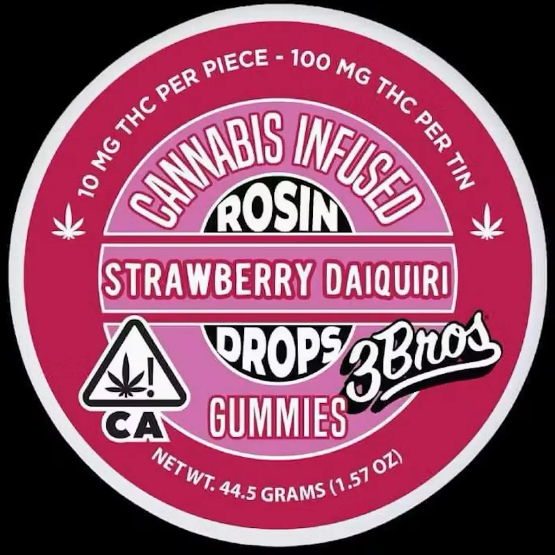 3 Bros | Rosin Drops | 100mg THC - 10pk | Strawberry Daiquiri