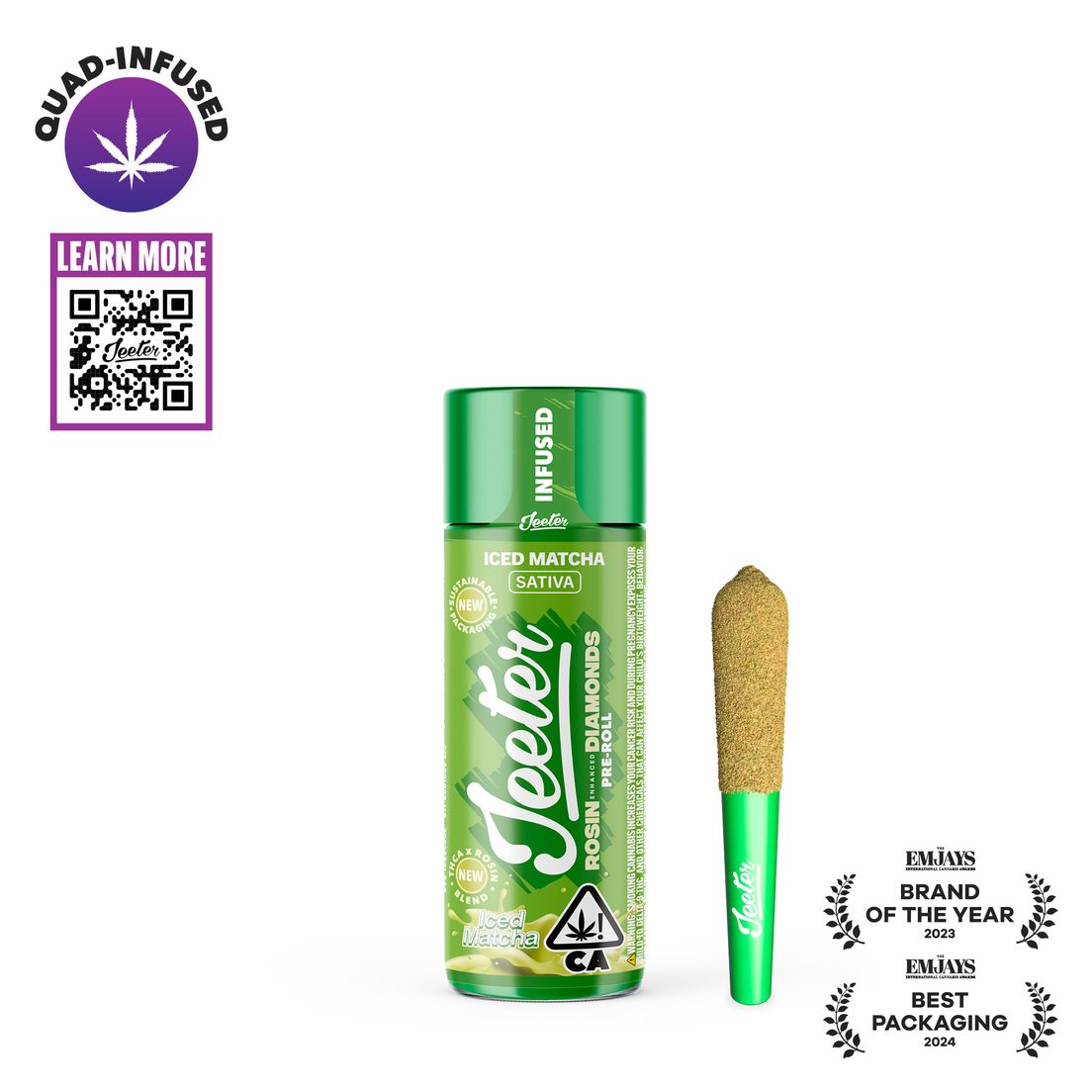 Jeeter | Quad Infused | Preroll | .5g | Iced Matcha