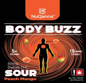 Body Buzz: Full Spectrum: 50mg: SOUR Peach Mango