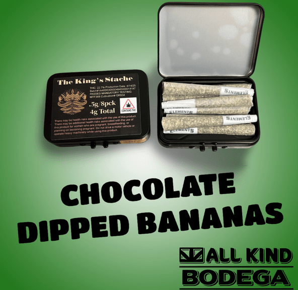 Chocolate Dipped Bananas .5g Preroll 8 Pack (Total Weight 4g) (@Thekingsstache)