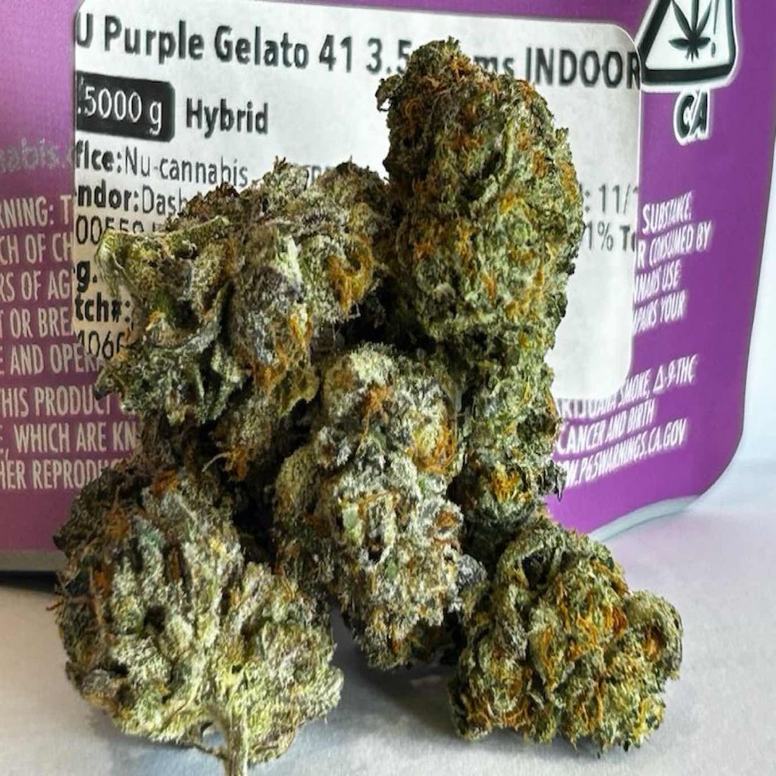 NU Purple Gelato 41 3.5 grams INDOOR PREMIUM CANNABIS