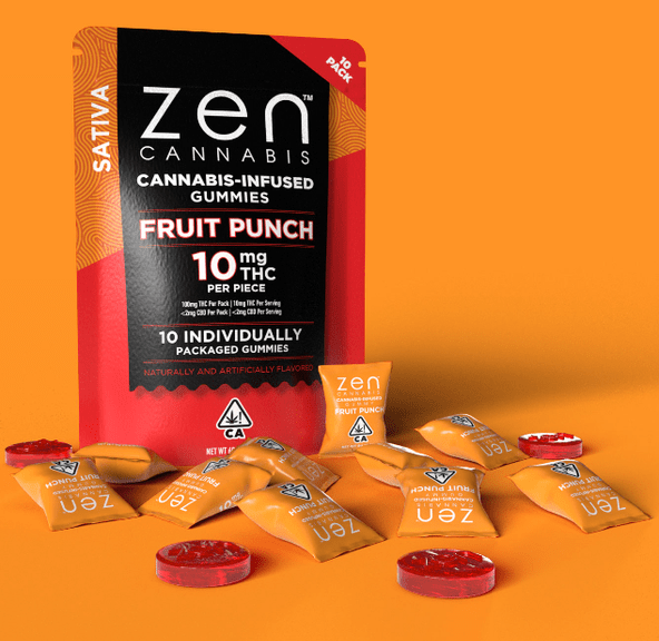 Fruit Punch Sativa 100mg 10 Pack Gummies