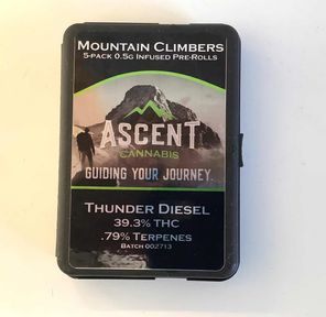 Ascent .5g/5pk Infused Prerolls Mountain Climbers Thunder Diesel