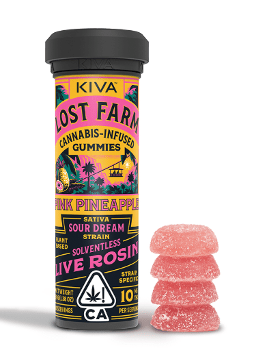 KIVA PINK PINEAPPLE X SOUR DREAM LIVE ROSIN GUMMIES SATIVA