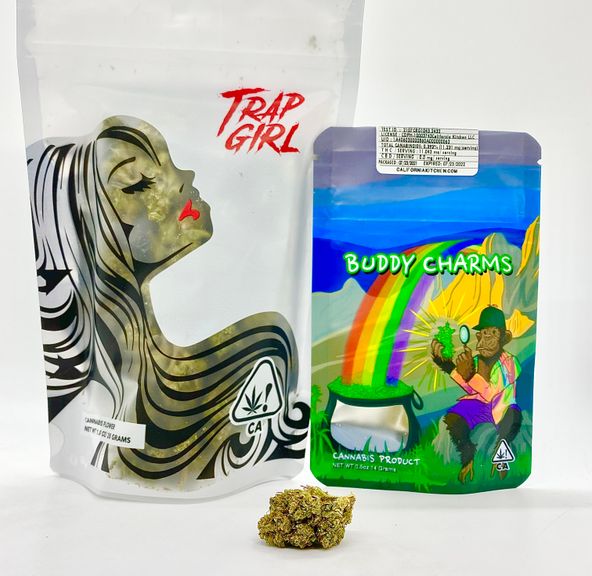 *Deal! $125 1 oz. Wedding Cake (Indoor/30.5%/Hybrid - Indica Dom.) - Trap Girl + Buddy Charms