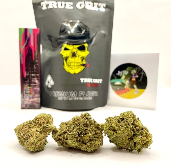 *Deal! $99 1 oz. Blue Cookies (31.65%/Hybrid - Indica Dominant) - True Grit + Rolling Papers + Sticker