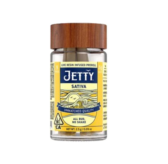 Jetty Live Resin Infused Pre-roll 5pk Super Lemon Haze x Garlic Grove 2.5g