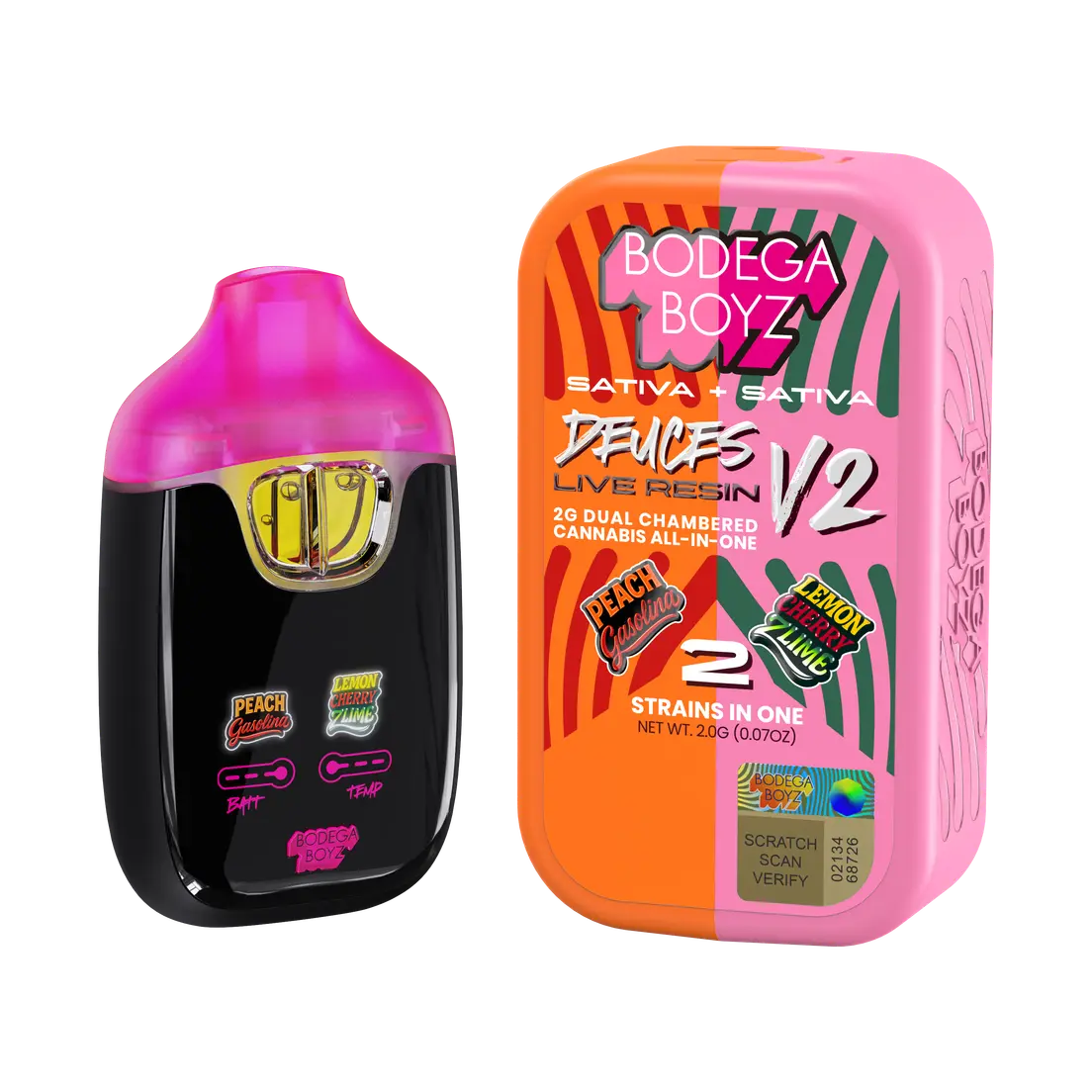 Deuces - Live Resin Vape - Peach Gasolina & Lemon Cherry Zlime 2.00 g