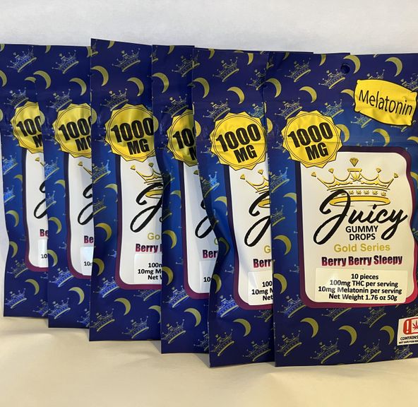 Juicy Gummy Drops-Gold Series -Berry Berry Sleepy 1000mg-10 count
