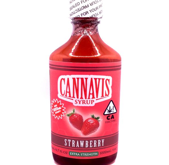 1,000mg Strawberry Extra Strength Syrup - Cannavis (6.7oz)