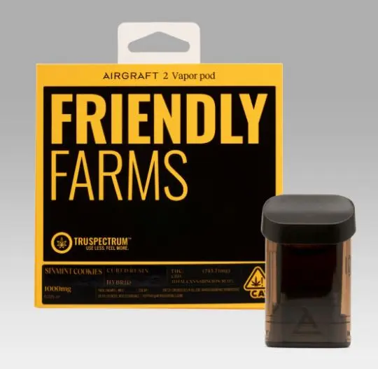 1g SinMint Cookies Cured Resin Vape Pod by Friendly Farms