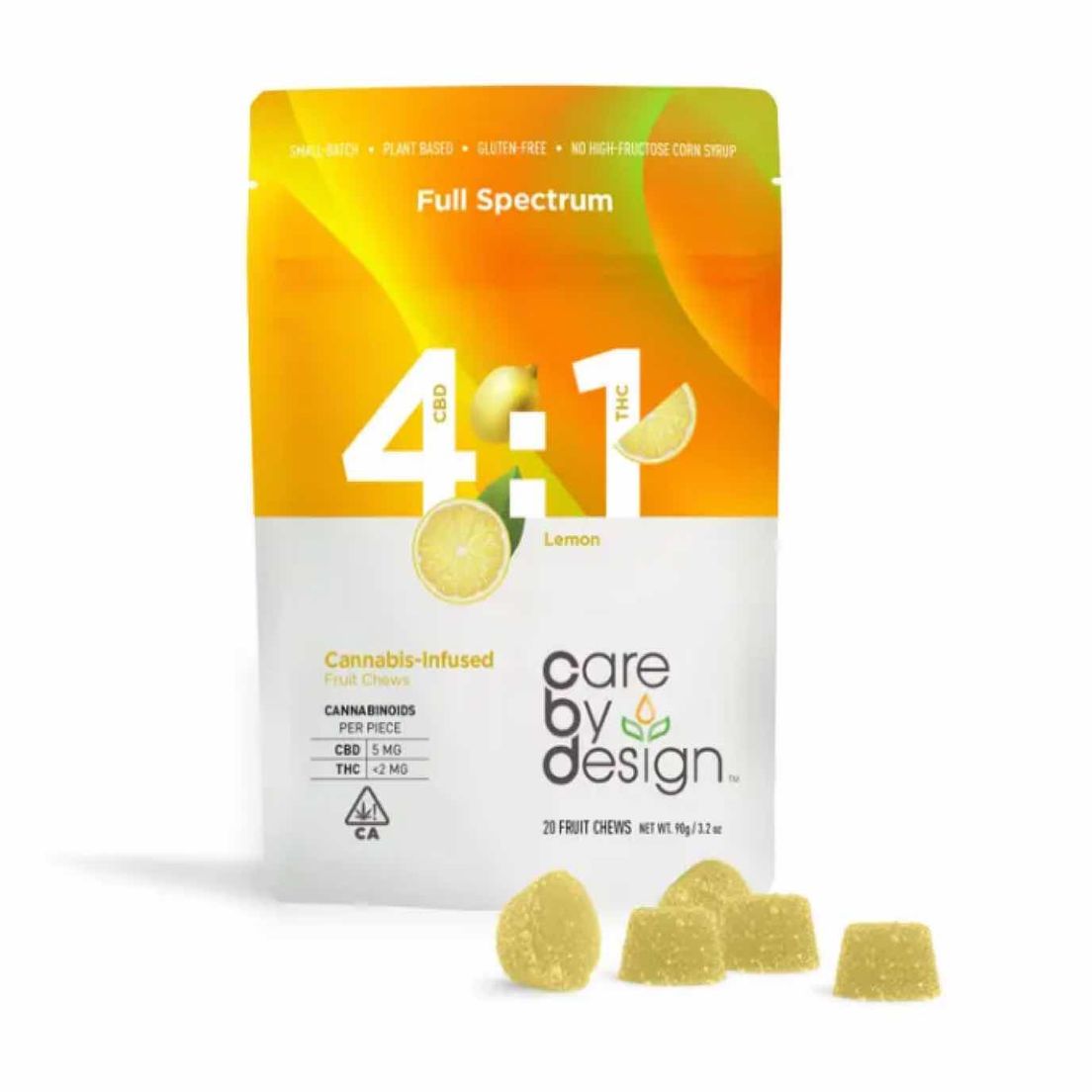 Care By Design Gummies Lemon 100mg CBD / 25mg THC 4:1