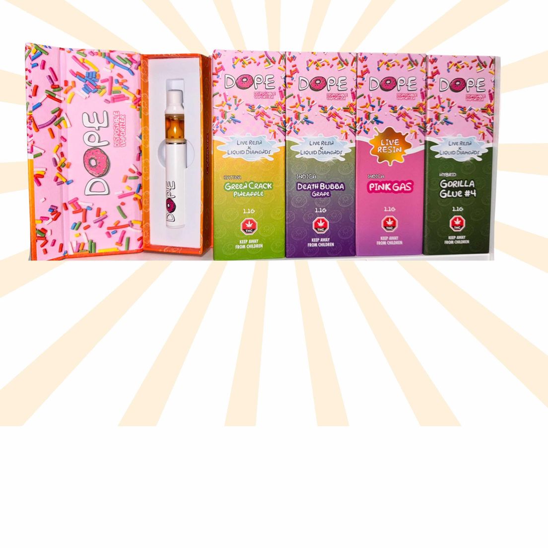 Dope 1.1 g Live Resin Liquid Diamond Vape Pen $40