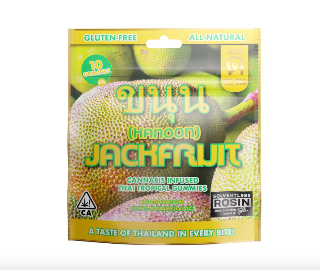 Dee Thai Solventless Hash Rosin 100MG Gummies Jackfruit