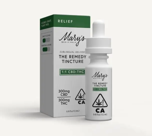 Mary's Medicinals Tincture Relief 1:1 300mg CBD/ 300mg THC