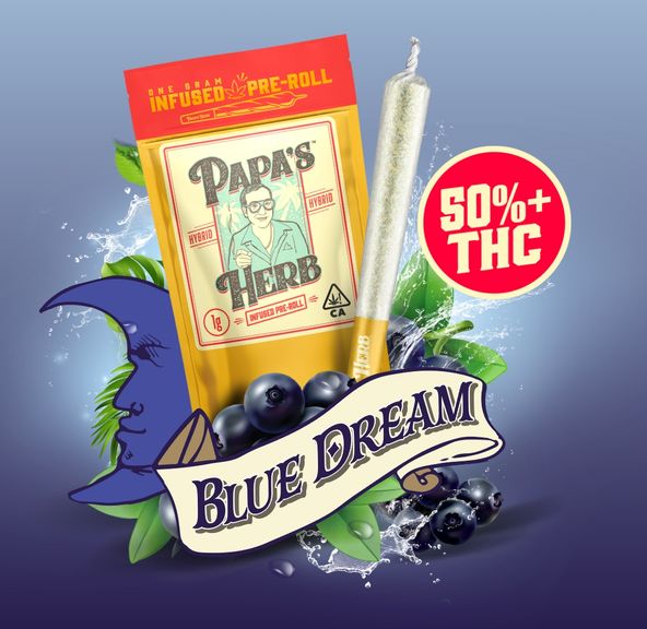 1g Blue Dream INFUSED Pre Roll - PAPAS HERB