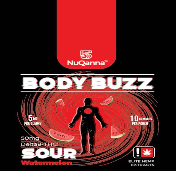 Body Buzz: Full Spectrum: 50mg : SOUR Watermelon