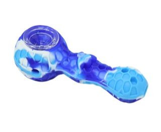 #4.5" Honeycomb Silicone Pipe with Titanium Nail and Jar - #7 assorted