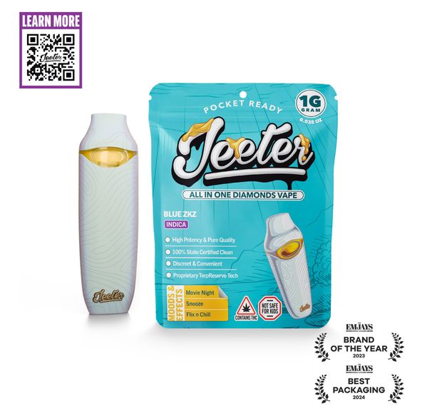 Jeeter Concentrates - AIO Liquid Diamond 1G Vape Cartridge Blue ZKZ