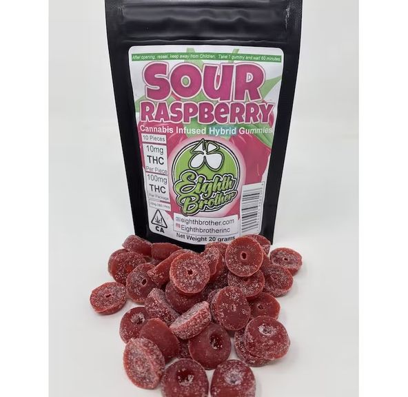 Sour Raspberry Gummies 10 pack (100mg)