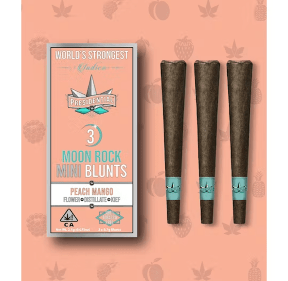 Presidential Pee-Wee Mini Moonrock Blunts 3 pack - Peach Mango (THC: 40.4%)