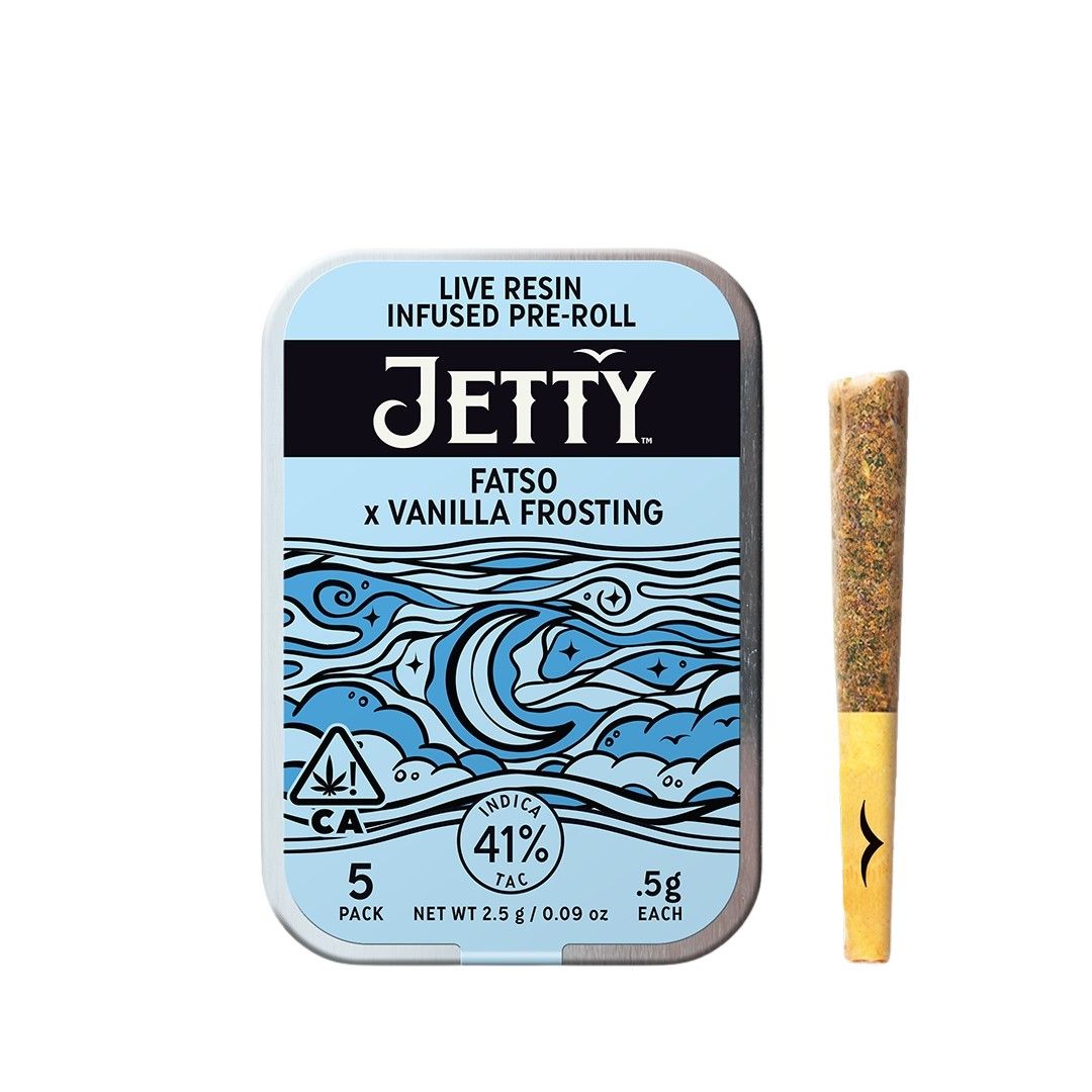 Jetty Live Resin Infused Pre-roll 5pk Fatso X Vanilla Frosting 2.5g