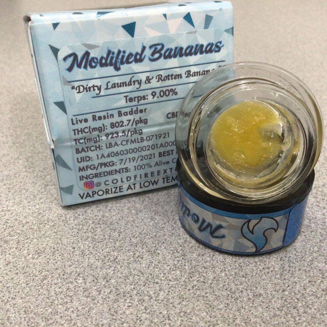 (ColdFire) Modified Bananas 1G live Resin Badder