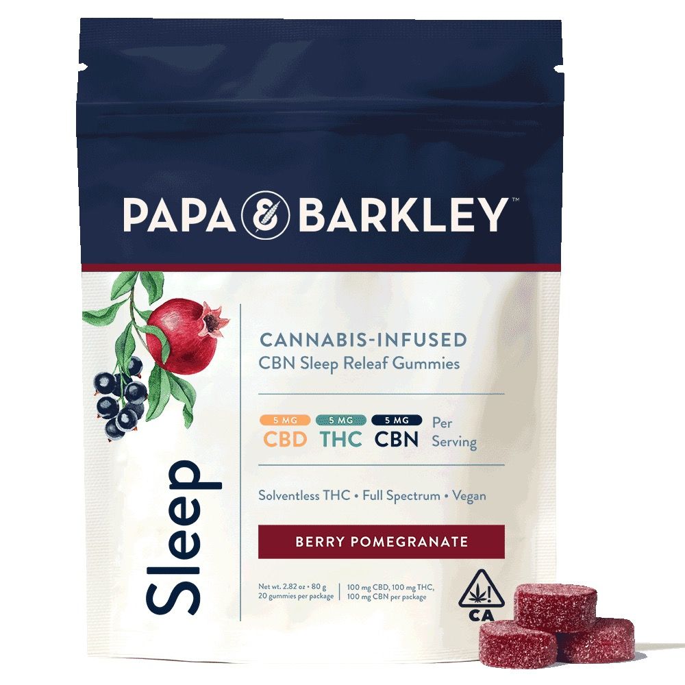Papa & Barkley- Berry Pomegranate CBN (1:1:1) Sleep Releaf (CBD:THC:CBN) Gummies 100mg