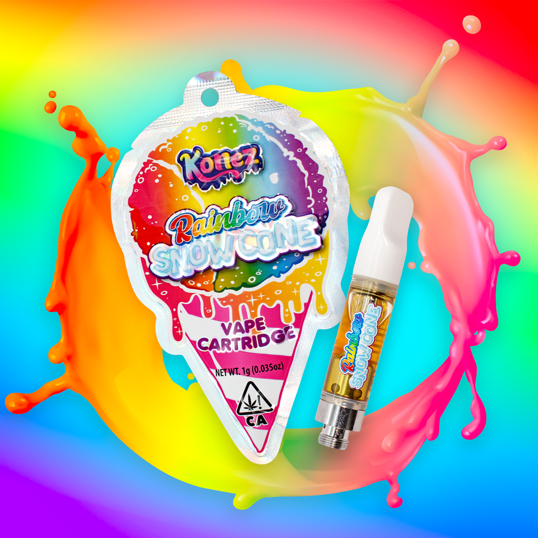 Rainbow Snowcone Vape Cartridge 1g - KONEZ