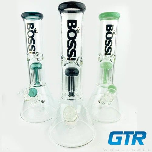 12" BOSS GLASS BEAKER WITH SHOWERHEAD PERC