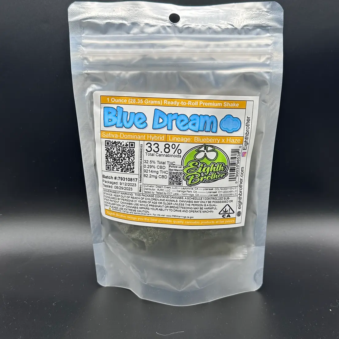 Blue Dream Shake Oz by Eighth Brother 28g THC 32.5%