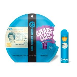 Cookies- London Pound Cake 75 (S) & Grape Gas (I) Dual Chamber 3 in 1 AIO 1g