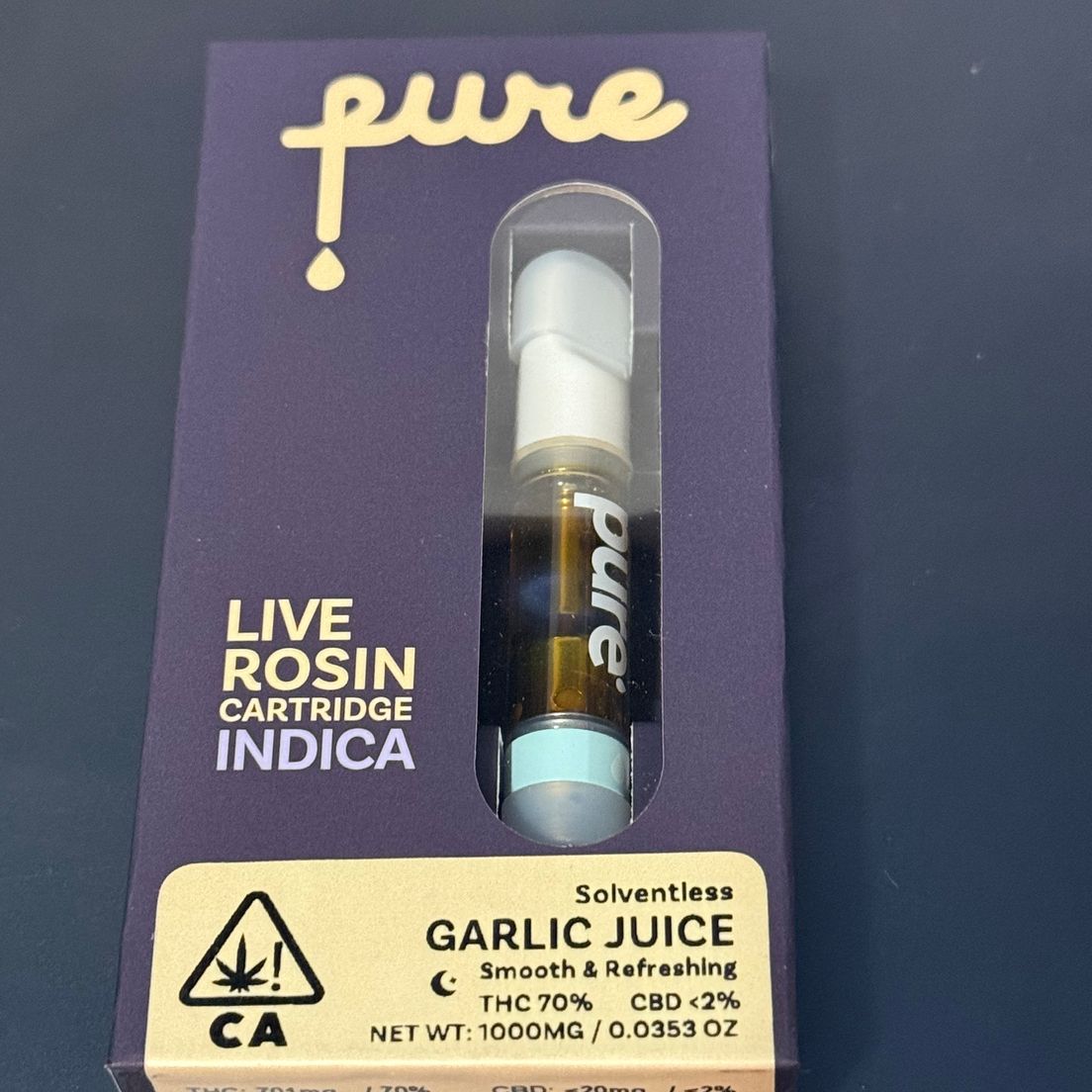 Pure- Quartz Garlic Juice Live Rosin Cart 1g (I)