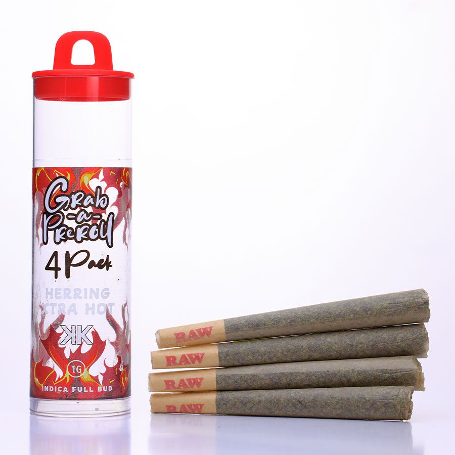 1G X 4 Herring Xtra Hot Grabba Pre Roll 4 Pack by Kushkraft