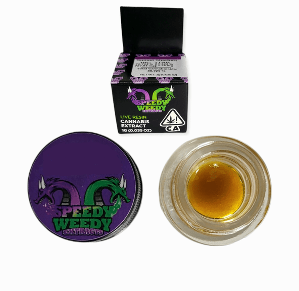 1. Speedy Weedy 1g THC Live Resin Sauce - Purple Punch Bomb (I) 3/$60