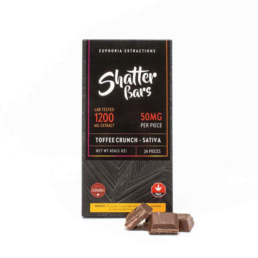 1200mg Sativa Toffee Crunch Shatter Bar by Euphoria Extractions